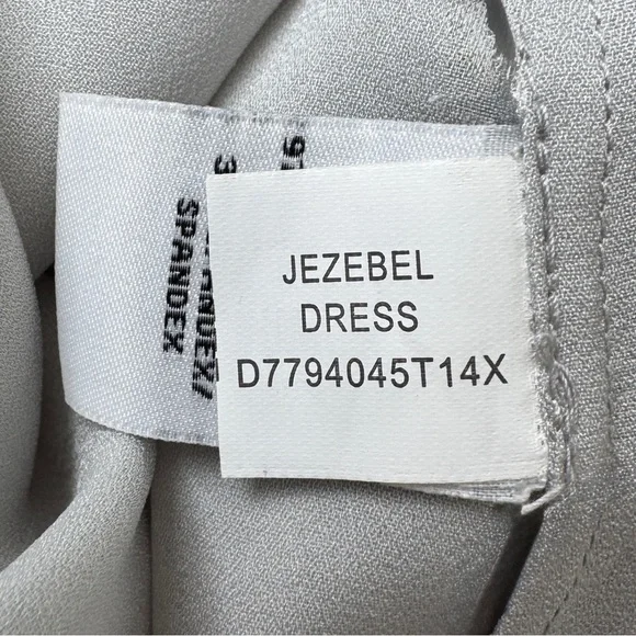 DVF Jezebel Python Grey Print Tie Neck Long Sleeve Shift Mini Dress Size 6 - Picture 11 of 14